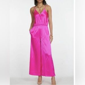 NWT Barbie Jumpsuit Generation Love Harper Jumpsuit Hot Pink Fuschia XS Revolve